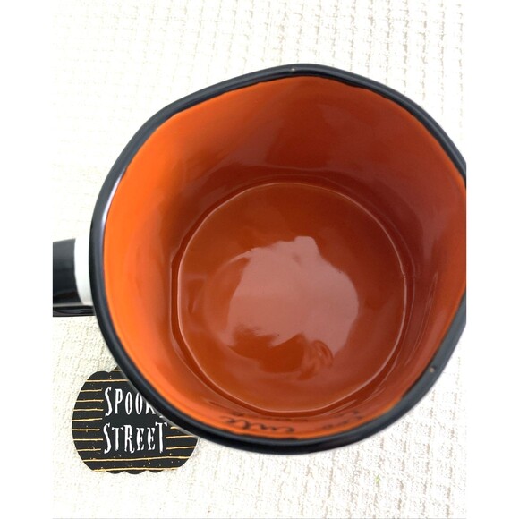 Spooky Street Cat In A Pumpkin Mug Holloween To Cute To Spook Oversiz 17oz White - Picture 5 of 8